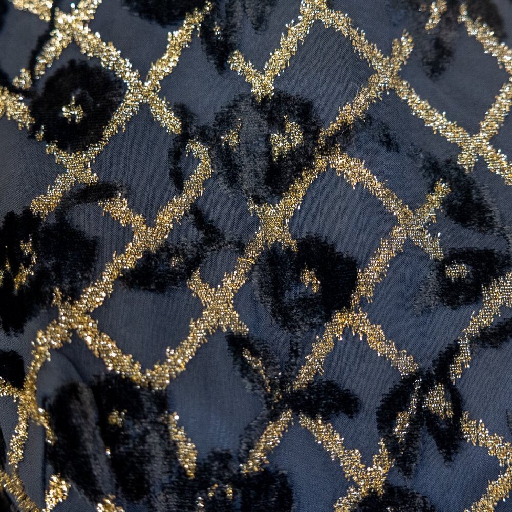Vintage 70s Shubette of London Velvet Devore Prairie Gothic Maxi Dress * Medium - Picture 6 of 13